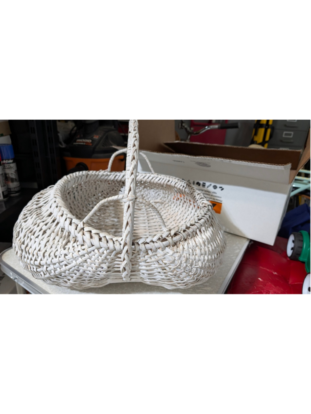 Unbranded Vintage White Buttocks Wicker Basket One Size